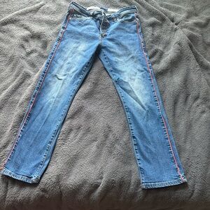Pilcro and the Letterpress Blue and Red Straight Leg Jeans